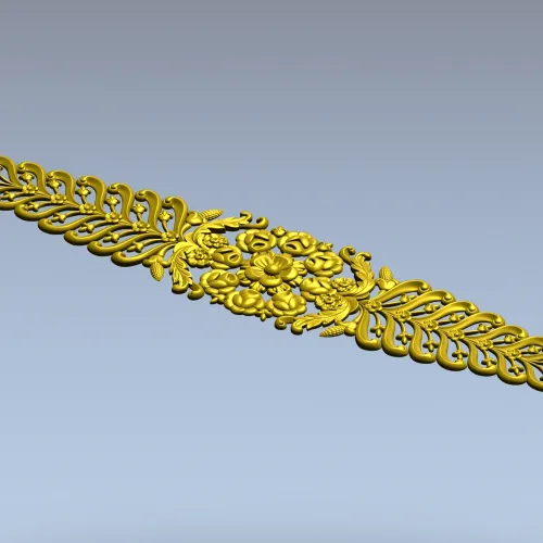 Декоративная 3D модель STL - лента с розеттой для ЧПУ