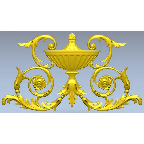 Acanthus Urn Cartouche - STL 3D model for CNC routing