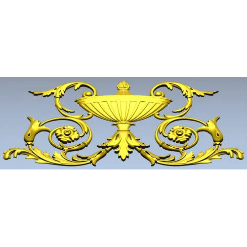 Acanthus Urn Cartouche - STL 3D model for CNC routing