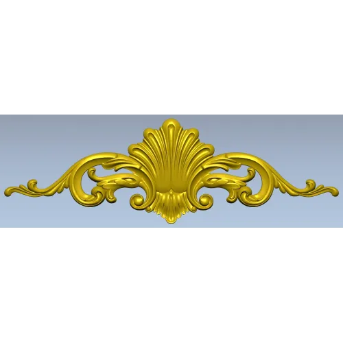Rococo Shell Cartouche - STL 3D Model for CNC
