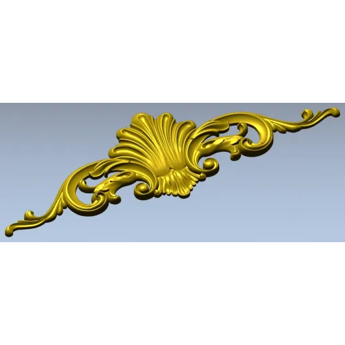 Rococo Shell Cartouche - STL 3D Model for CNC