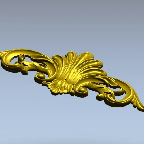 Rococo Shell Cartouche - STL 3D Model for CNC