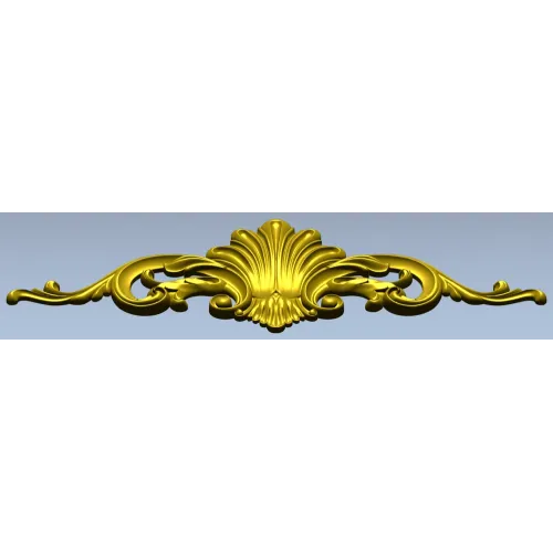 Rococo Shell Cartouche - STL 3D Model for CNC