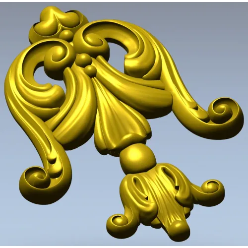 Rococo Acanthus Tassel STL for CNC