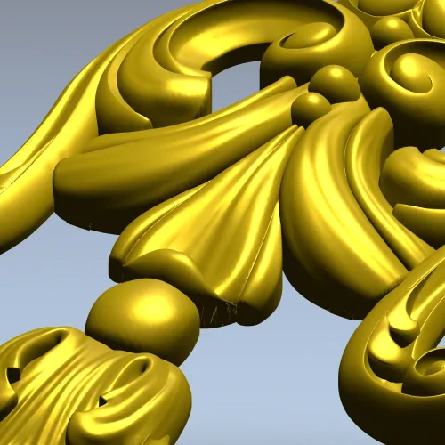 Rococo Acanthus Tassel STL for CNC