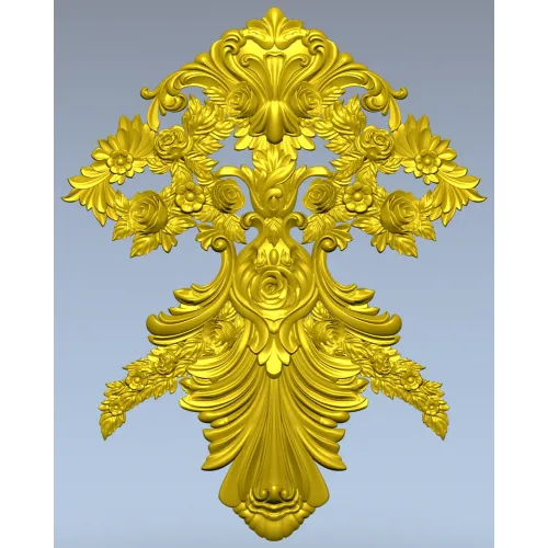 Акантовый картуш с розами - 3D модель STL для ЧПУ