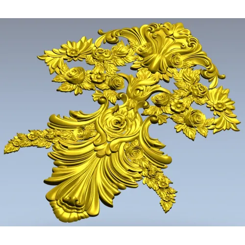 Акантовый картуш с розами - 3D модель STL для ЧПУ