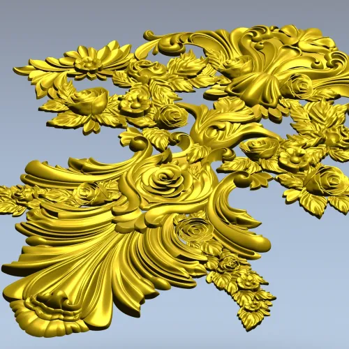 Акантовый картуш с розами - 3D модель STL для ЧПУ