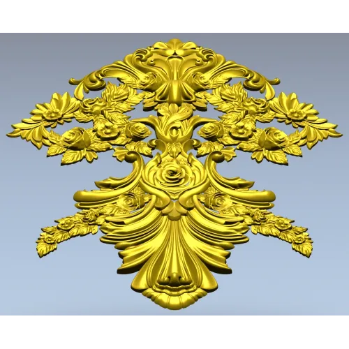 Акантовый картуш с розами - 3D модель STL для ЧПУ