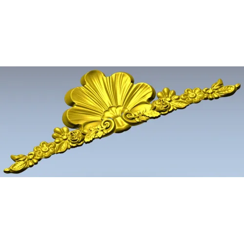 Shell & Garland Crest - STL 3D model for CNC carving