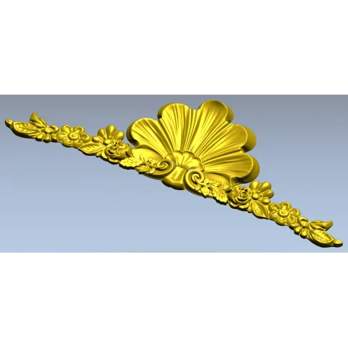 Shell & Garland Crest - STL 3D model for CNC carving