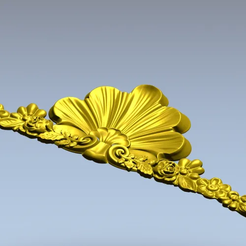 Shell & Garland Crest - STL 3D model for CNC carving