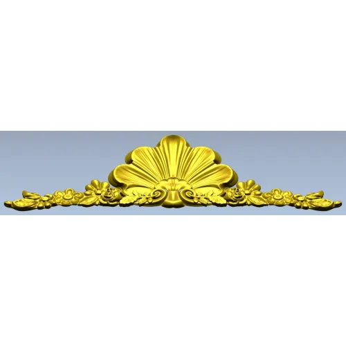 Shell & Garland Crest - STL 3D model for CNC carving