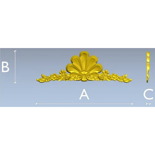 Shell & Garland Crest - STL 3D model for CNC carving