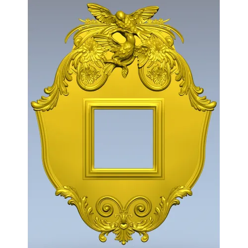Ornate Dove Crest Frame STL for CNC