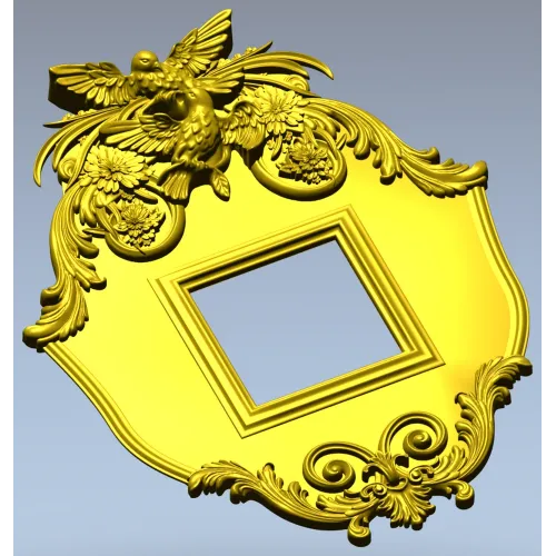 Ornate Dove Crest Frame STL for CNC