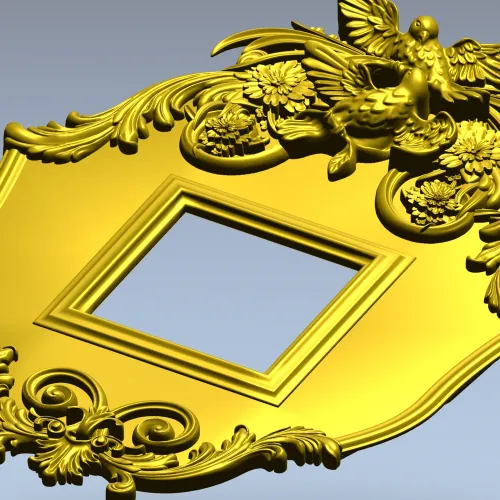 Ornate Dove Crest Frame STL for CNC