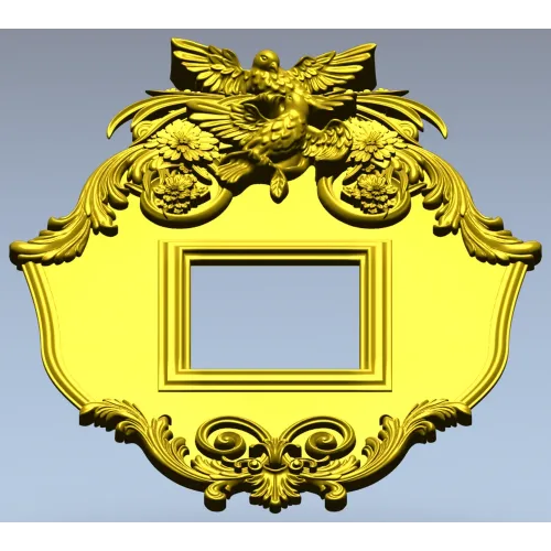 Ornate Dove Crest Frame STL for CNC
