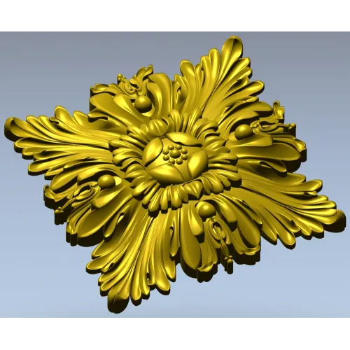 Acanthus Star Rosette - STL 3D model for CNC carving