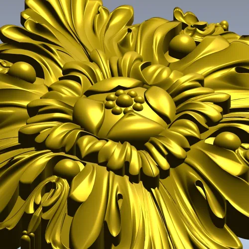 Acanthus Star Rosette - STL 3D model for CNC carving