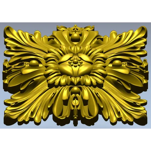 Acanthus Star Rosette - STL 3D model for CNC carving