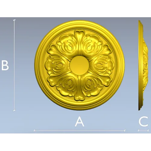Acanthus Rosette Medallion - 3D STL model for CNC