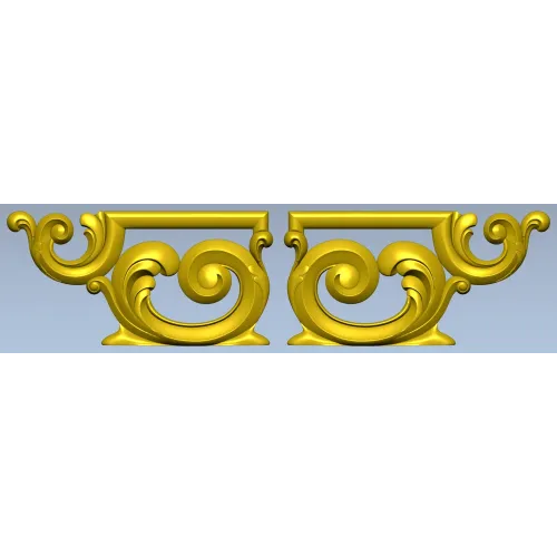 Ornate Acanthus Scroll Applique STL for CNC