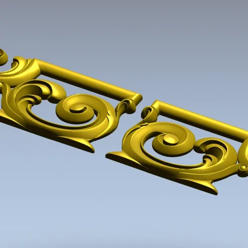 Ornate Acanthus Scroll Applique STL for CNC