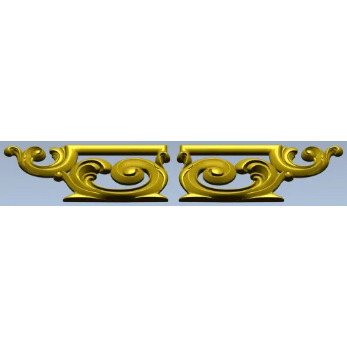 Ornate Acanthus Scroll Applique STL for CNC