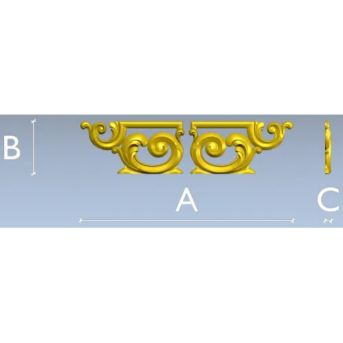 Ornate Acanthus Scroll Applique STL for CNC