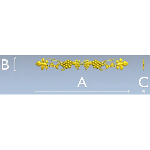 Grapevine Decorative Frieze STL 3D Model for CNC