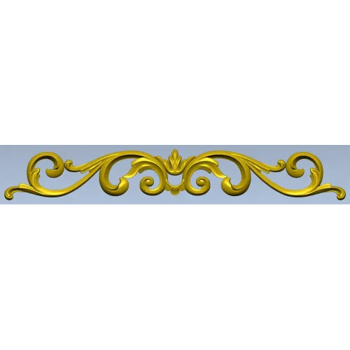 Baroque Acanthus Horizontal Ornament STL for CNC