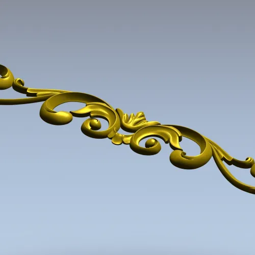 Baroque Acanthus Horizontal Ornament STL for CNC