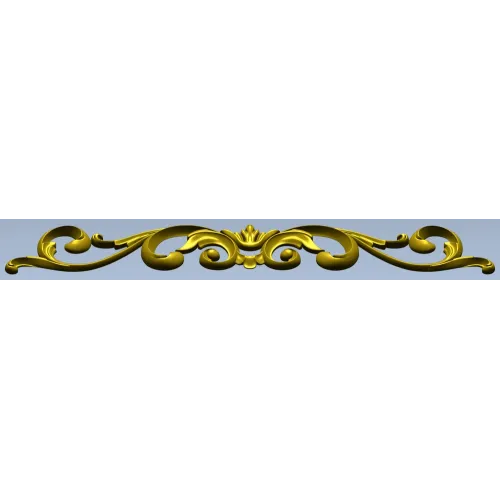 Baroque Acanthus Horizontal Ornament STL for CNC