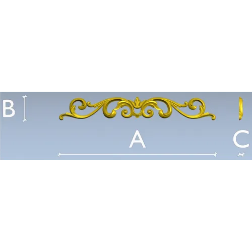 Baroque Acanthus Horizontal Ornament STL for CNC