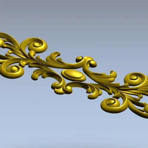 Rococo Acanthus Horizontal Ornament STL