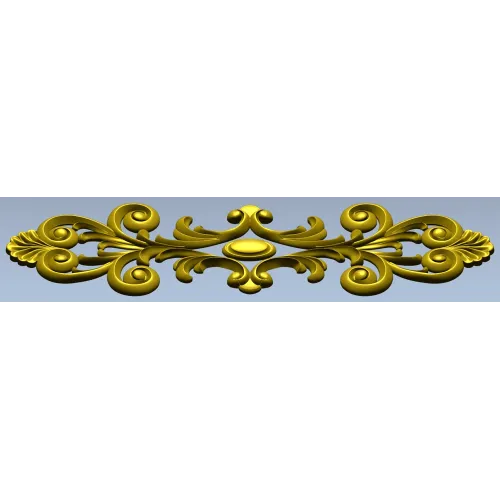 Rococo Acanthus Horizontal Ornament STL