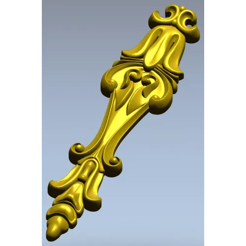 Барочная вертикальная накладка - 3D модель STL для ЧПУ