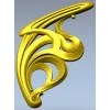 Угловой орнамент "Листовой завиток" - 3D модель STL для ЧПУ
