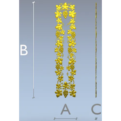 Grapevine Vertical Frieze STL for CNC