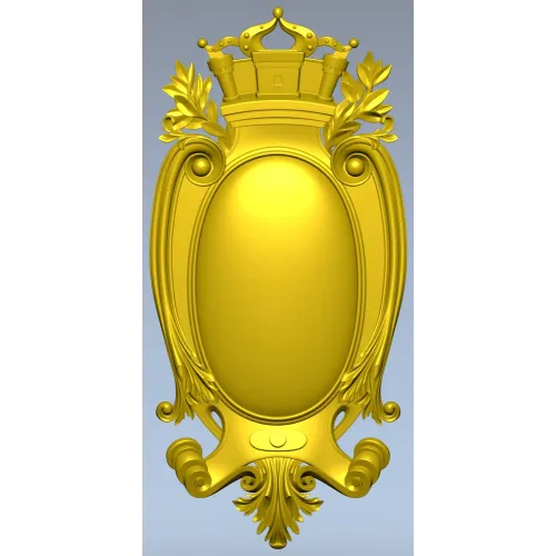 Regal Oval Cartouche STL 3D model for CNC