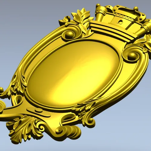 Regal Oval Cartouche STL 3D model for CNC