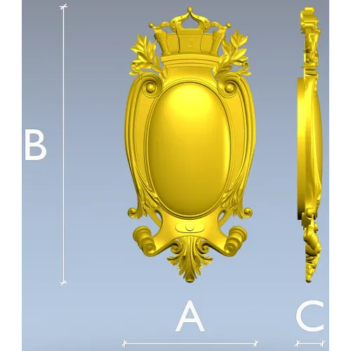 Regal Oval Cartouche STL 3D model for CNC