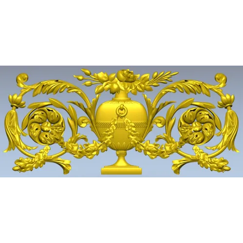 Neoclassical Urn Cartouche - STL 3D Model for CNC