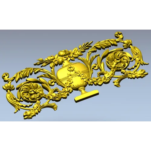 Neoclassical Urn Cartouche - STL 3D Model for CNC