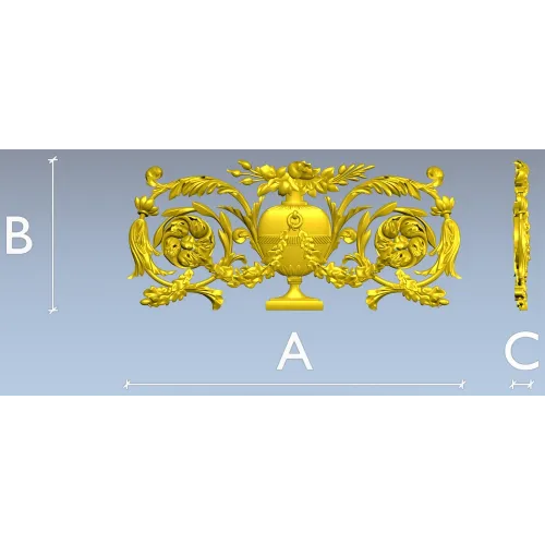 Neoclassical Urn Cartouche - STL 3D Model for CNC