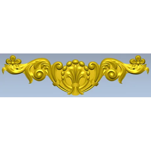 Baroque acanthus applique - STL 3D model for CNC