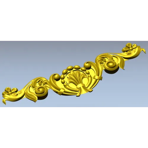Baroque acanthus applique - STL 3D model for CNC