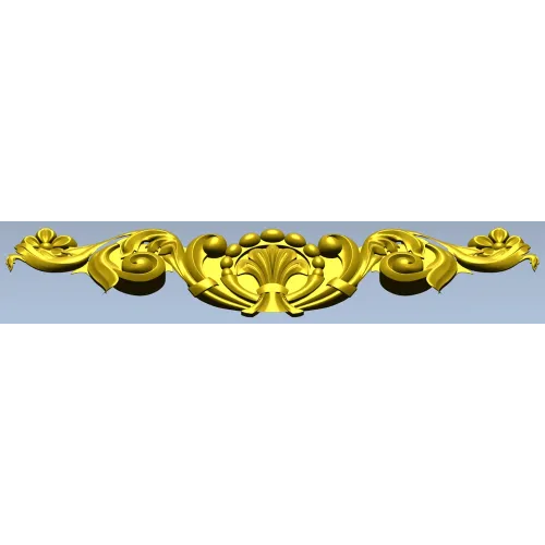 Baroque acanthus applique - STL 3D model for CNC