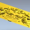 Картуш с парными грифонами - 3D панель для ЧПУ (STL)
